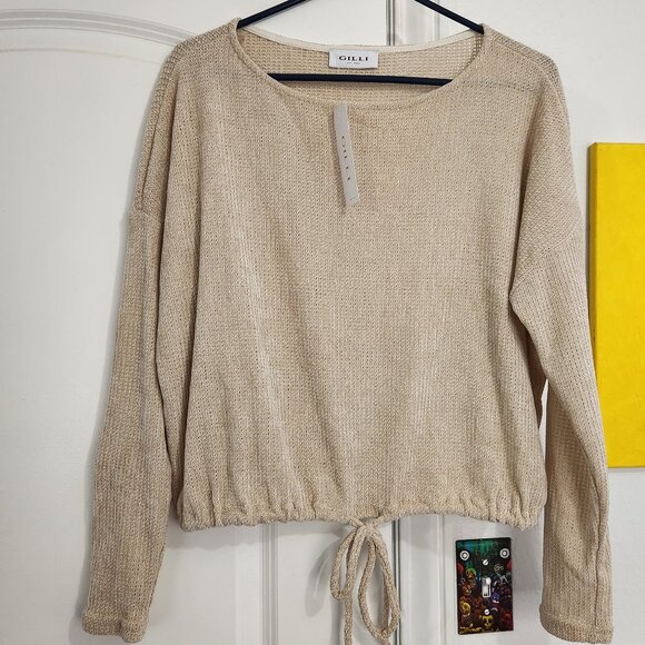 **NWT** Gilli Long Sleeve Top- Cream Size M - Picture 3 of 5